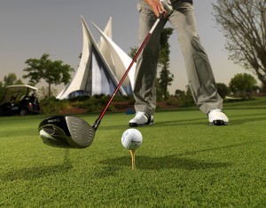 Golfplatz in Dubai Abschlag