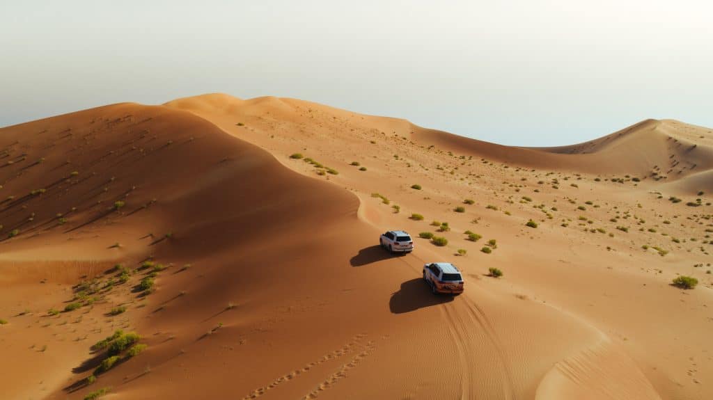 Off-road through the desert of Abu Dhabi